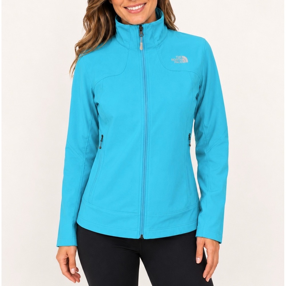 The North Face Womens Softshell Jacket Summit Full‎ Zip Turquoise Blue Small